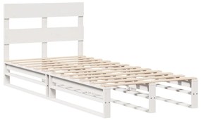 Letto senza materasso bianco 90x200 cm legno massello di pino