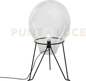 Lume azuma trasparente 1 luce attacco e27 38x63cm con base in metal...