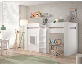 Letto rialzato in pino bianco 90x200 cm RENO - Vipack