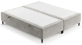 Letto matrimoniale imbottito grigio chiaro con contenitore 200x200 cm Tate - Maison de Rêve