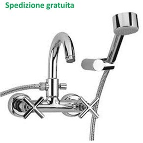 Miscelatore vasca doccia duplex Paini serie Tubos 79CR105 cromato