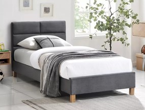 Letto Sierra Velvet in velluto grigio – 90x200 cm