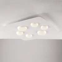 Plafoniera In Ferro Laccato Bianco Led Integrato Luce Naturale 5400 Lumen