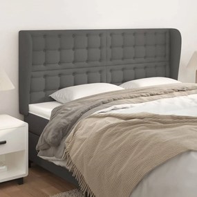 Testiera Ad Orecchio Grigio 203x23x118/128cm İn Similpelle /