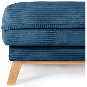 Poggiapiedi blu con rivestimento in velluto a coste Tori – Bonami Selection