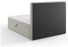 Letto boxspring grigio con contenitore 160x200 cm Gina - Milo Casa