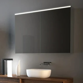 Pensile con luce Mirror specchiato L 120 x H 75 x P 17 cm