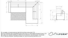 Divano letto angolare in velluto a coste verde scuro Brave Dave - Miuform