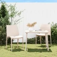 Sedie da Giardino 2 pz Crema 50x46x80 cm in Polipropilene 364733