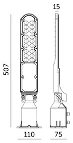 Lampada stradale LED con sensore crepuscolare CYOTO LED/50W/230V IP65 4000K