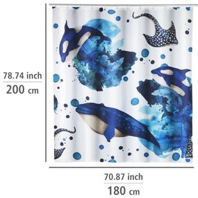 WENKO 25749100 - Tenda per doccia AQUARIS 180x200 cm multicolore