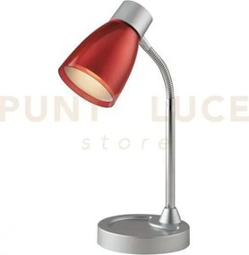 Lampada da tavolo arkimede orientabile rosso 1 luce attacco e14 13,...