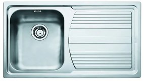 Lavello integrato 1 vasca in inox argento FRANKE Logica Line L 50 x L 86 cm, sgocciolatoio a destra