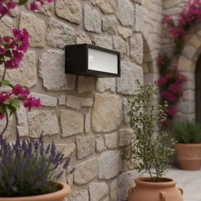 Applique con Sensore Movimento E27 IP65 FLUTE per esterno - Nera