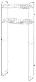 Scaffale sopra lavatrice bianco con 2 ripiani portaoggetti in kit montaggio