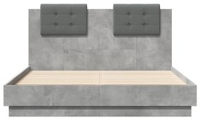 Giroletto testiera grigio cemento 140x190 cm legno multistrato