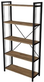 Libreria 5 Ripiani Stile Industrial 88x34x180 Derek Rovere