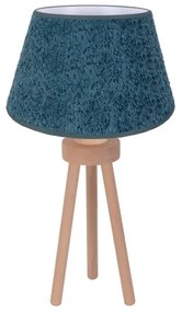 Duolla - Lampada da tavolo BOUCLE 1xE27/15W/230V diametro 28 cm turchese/legno