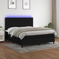 Letto a Molle con Materasso e LED Nero 180x200cm in Tessutocod mxl 122914