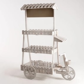 Carrello Candy Bar Cream Bianco Invecchiato