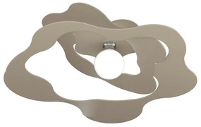 Plafoniera Moderna Ripples Metallo Sabbia 1 Luce E27 D.70Cm