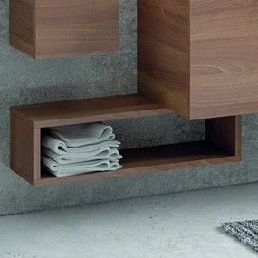 Composizione bagno 155cm sospesa, composta da mobile con lavabo, specchio, colonna e pensile SP-155E - KAMALU