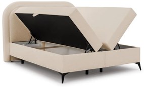 Letto boxspring beige con contenitore 180x200 cm Ornes – Ropez