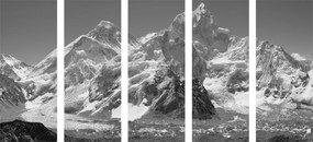Quadri 5 pezzi – Meravigliosa cima di montagna in bianco e nero