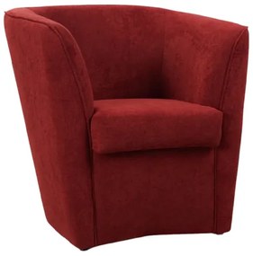 Poltrona bordeaux elegante in tessuto antimacchia con seduta imbottita