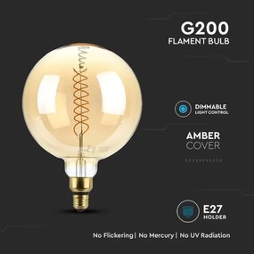 Lampadina LED dimmerabile FILAMENT G200 E27/8W/230V 1800K