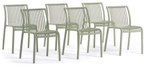 Set di 6 sedie da giardino in polipropilene Athena NEW GARDEN, colore verde salvia