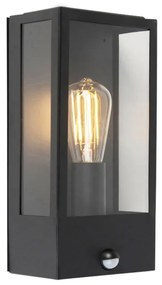 Lampada da parete per esterni nera con sensore di movimento IP44 - Rotterdam
