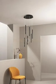 Sospensione multipla tubic 6 nero led 3000k 2900lm 42w dimmerabile