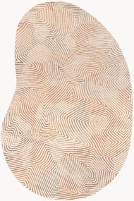 Tappeto jacquard lavabile da interno-esterno dalla forma organica Coral