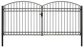 Cancello A Doppia Anta Ad Arco İn Acciaio 400x200cm Nero /