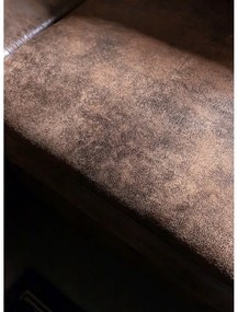 Divano letto vintage in similpelle marrone, angolo sinistro Lofty Lilly - Miuform