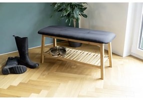 Scarpiera in bambù nero/naturale con panca Ecori - Wenko