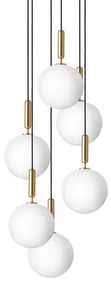 Miira 6 Lampadario Large Ottone/Bianco Opale - Nuura