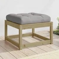 Poggiapiedi da Giardino con Cuscino in Legno Impregnato di Pino 844703