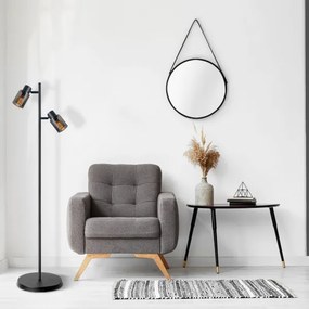 Lampada da terra REBECCA 2xE14/8W/230V nera/fumé