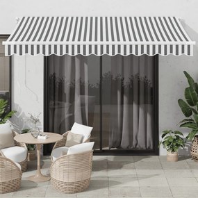 Tenda Da Sole Retrattile Manuale Con Led Antracite E Bianco /