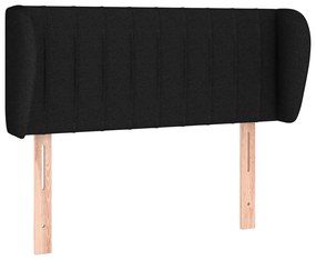 Testiera ad orecchio nera 83 x 23 x 78/88 cm in tessuto