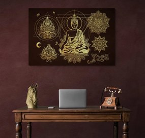 Stampa su tela – Buddha meditante dorato