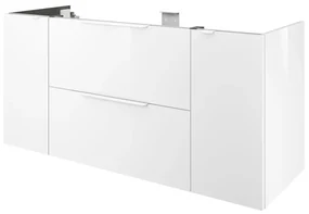 Mobile da bagno sotto lavabo SENSEA Neo Frame bianco laccato lucido L 135 x H 64 x P 48 cm 2 cassetti 2 ante, lavabo non incluso