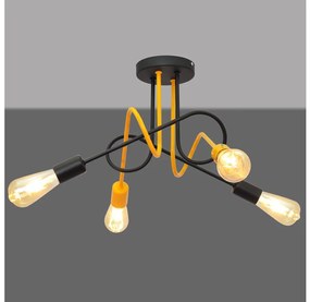 Lampadario a plafone OXFORD 4xE27/15W/230V nero/giallo