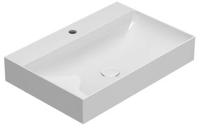 Globo T-Edge Lavabo 70x47 Sospeso O Appoggio Rettangolare In Ceramica Bianco Lucido