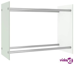 vidaXL Porta Legna Bianco 80x35x60 cm in Vetro