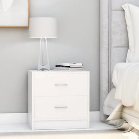 Comodini Bianchi 2 Pz 40x30x40 Cm İn Legno Multistrato /