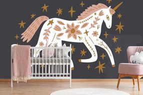 Carta da parati – Unicorno fiabesco con tocco folcloristico