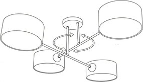 Brilagi - Lampadario a plafone VIRGO 4xE14/40W/230V crema/nero